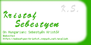 kristof sebestyen business card