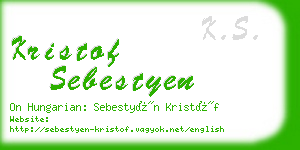 kristof sebestyen business card